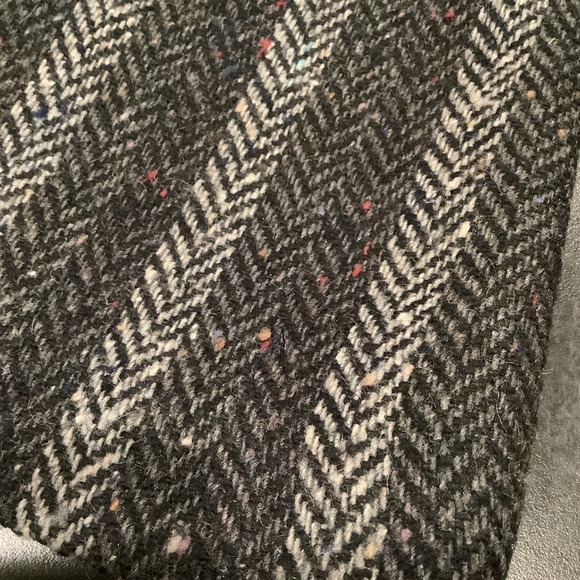 Vintage Boston Traveler Wool Stripe Tweed Herringbone Skirt Gray Melange - Picture 11 of 13